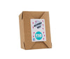 Brown paper box with a 'Mystery Box $10' label on a white background