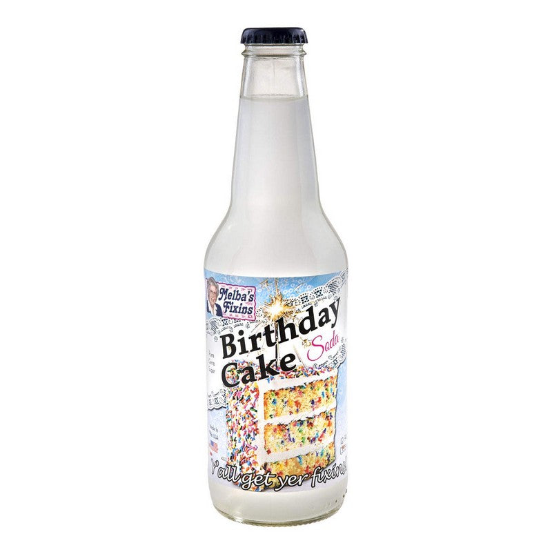birthday cake flavored glass soda bottle