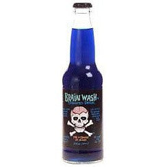 Blue Brain Wash Glass Bottle