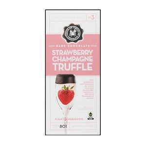 Strawberry Champagne dark chocolate truffle bar