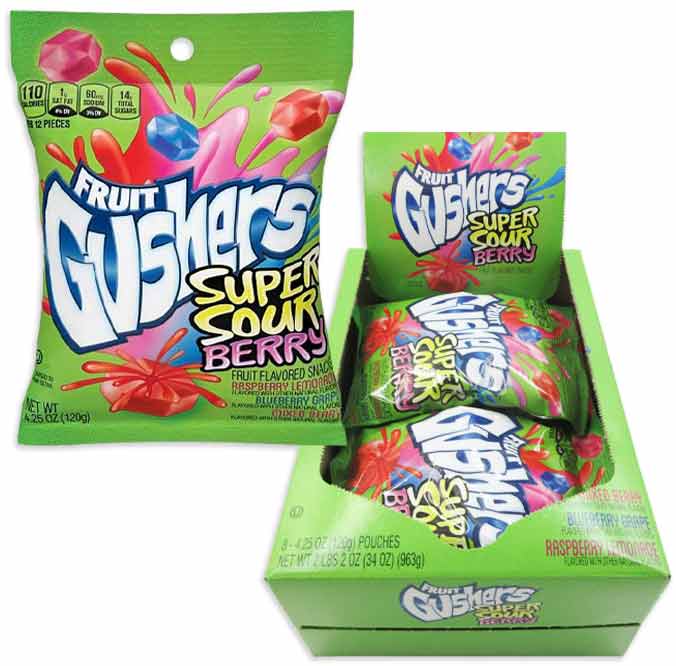 thumbnail image 2 of Cuza Candies Super Sour Mango Gushers - 12 Oz Extreme Sour Gummy Candies 2 of 12