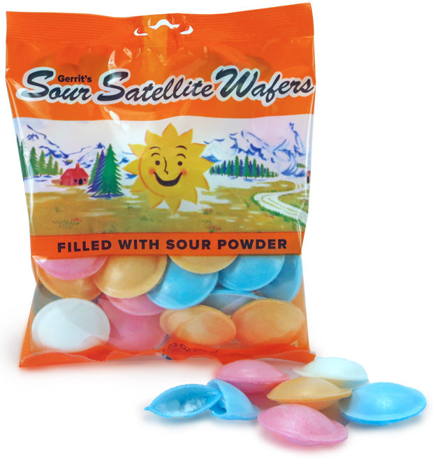 thumbnail image 2 of MyCandyShop Satellite Wafers - 100 Flying Saucer Candies With Sour Powder Centers 2 of 9