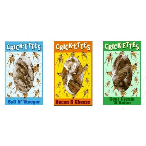 Cricket Candy assorted flavors Bacon & Cheese, Salt N' Vinegar, Sour Cream & Onion and Nacho Cheese 