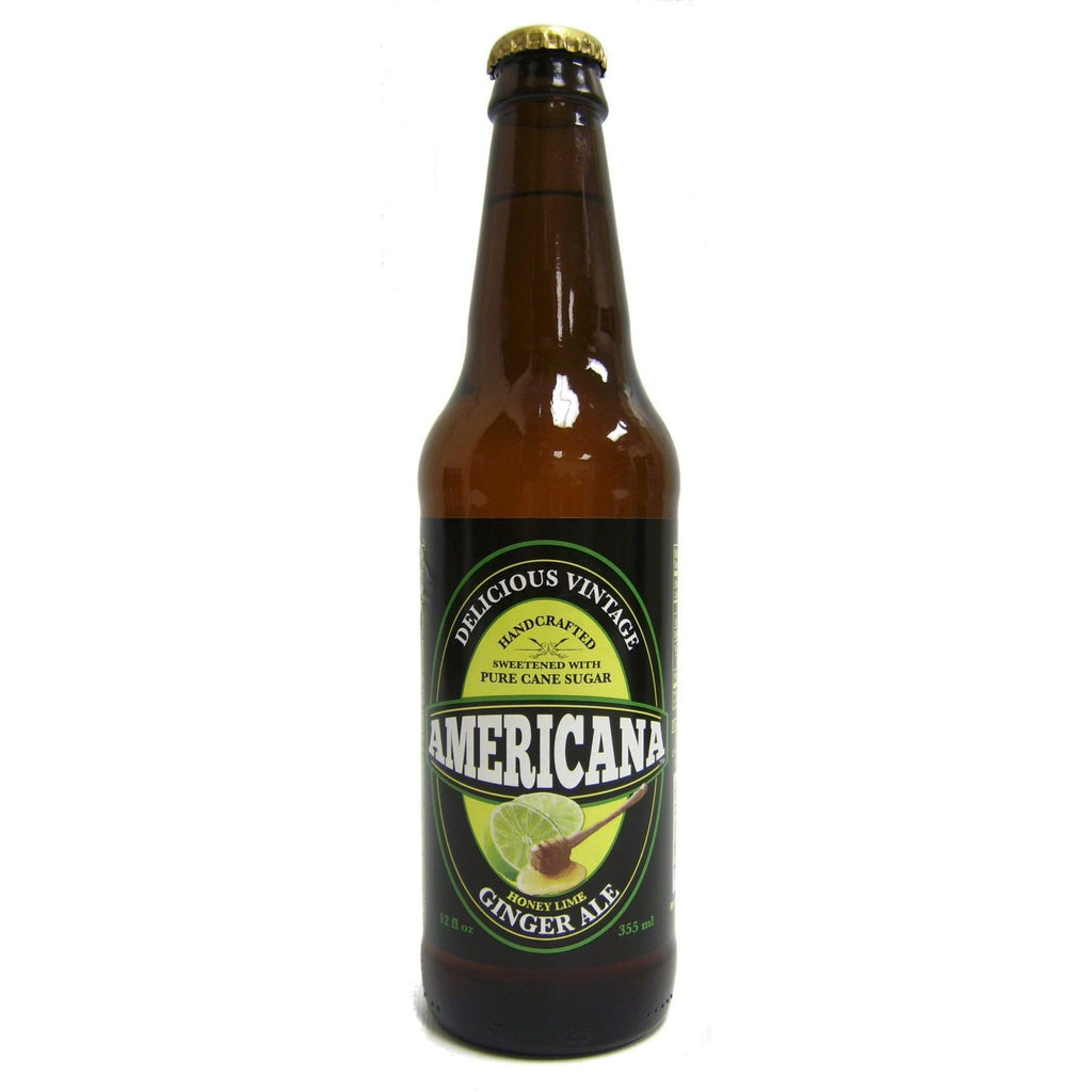 AMERICANA HONEY LIME GINGER ALE GLASS BOTTLE SODA