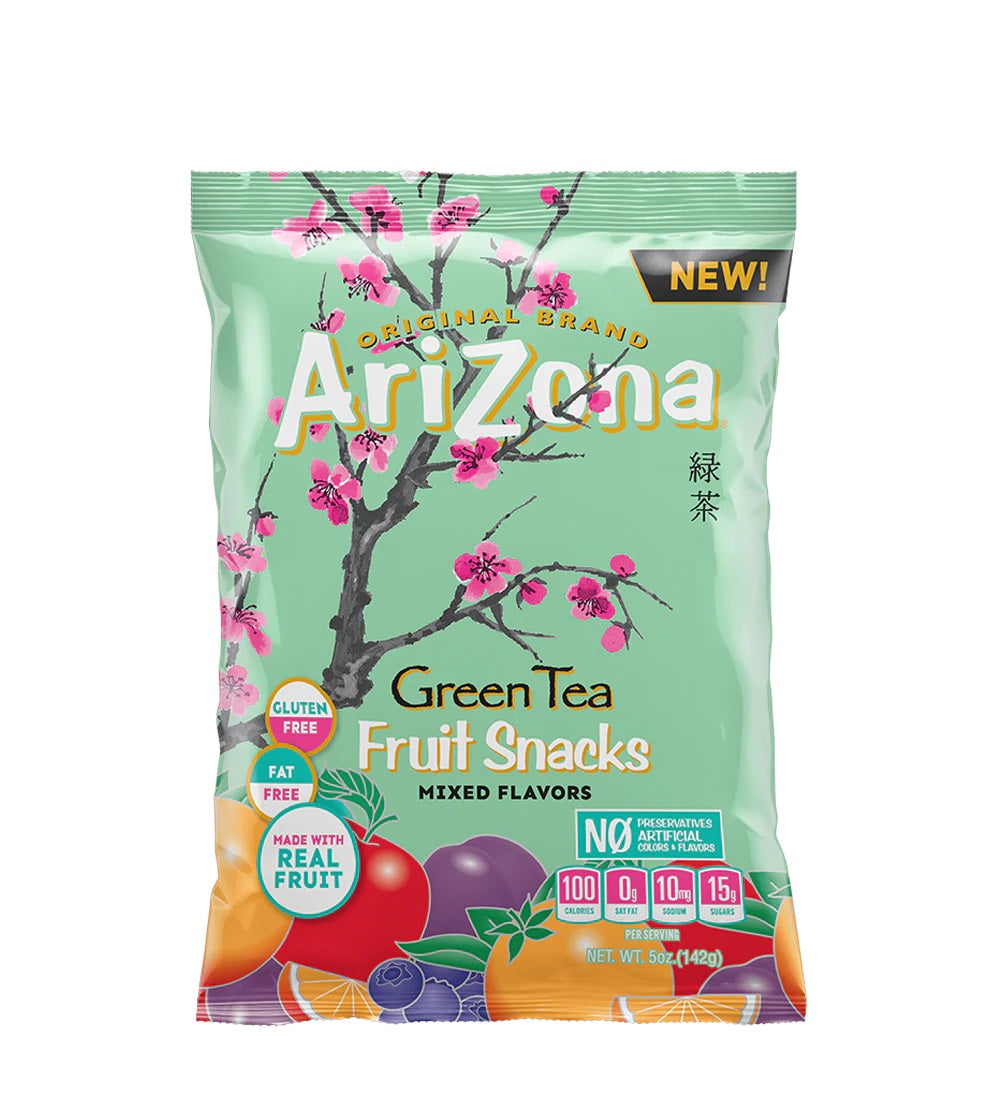Arizona Iced Tea Green Tea Gummy Fruit Snacks Candy - Blooms Candy & Soda  Pop Shop