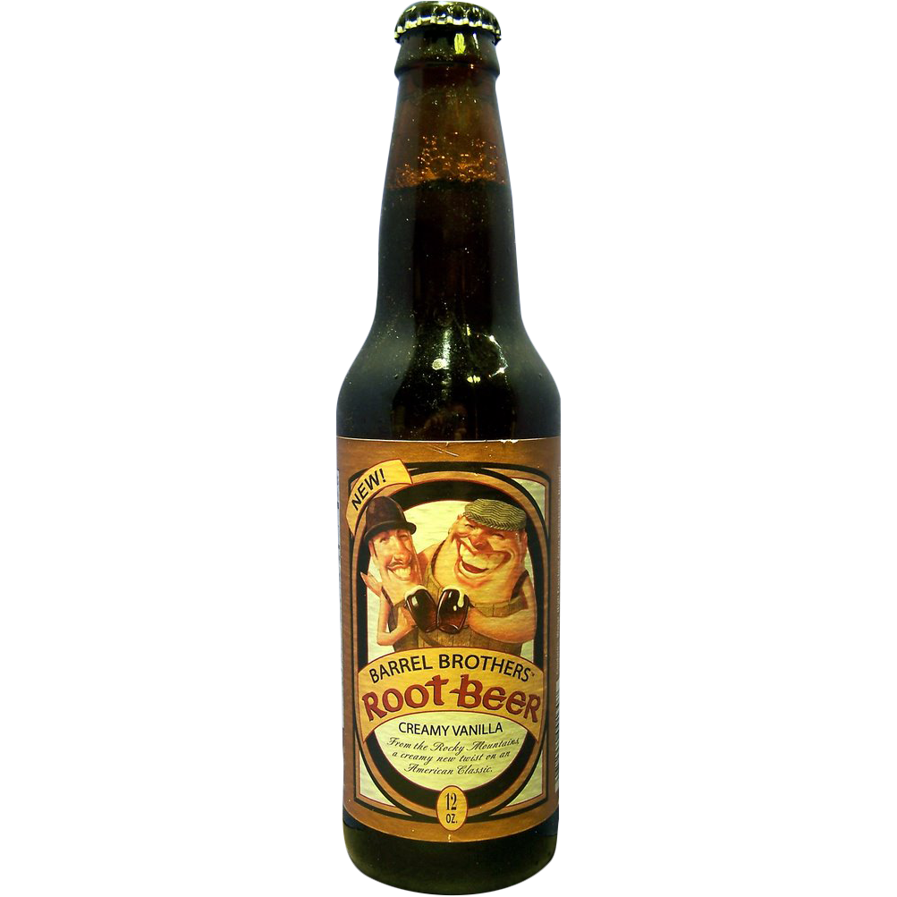 Barrel Brothers Root Beer Glass Bottle