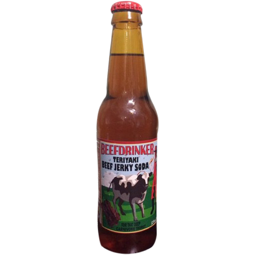 Beefdrinker  Teriyaki Beef Jerky flavored glass bottle soda