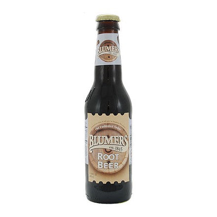 Blumers Root Beer glass bottle soda