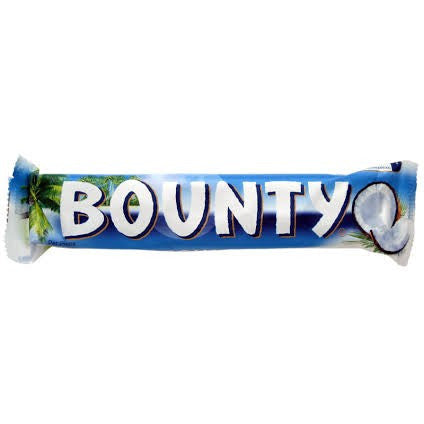 Bounty Bar creamy coconut filling covered in milk chocolate
