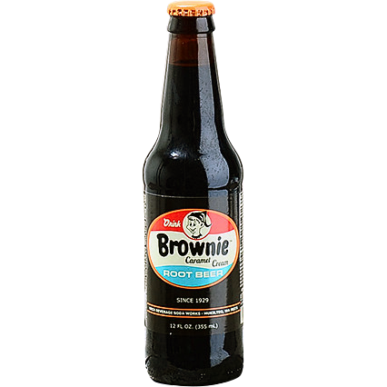 Brownie Caramel Root Beer glass bottle soda