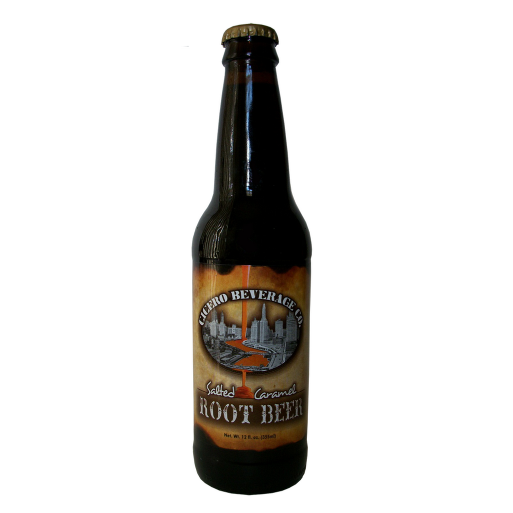 Cicero Salted Caramel root beer glass bottle soda