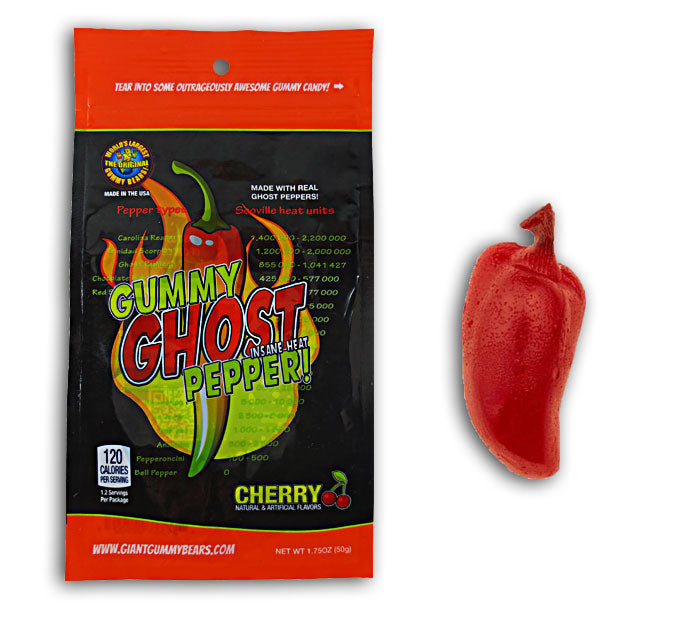 Cherry Flavored Gummy Ghost Pepper candy insane heat