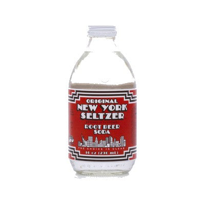 New York Seltzer Root Beer glass bottle soda