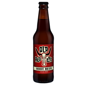 Old Red Eye Root beer glass bottle soda