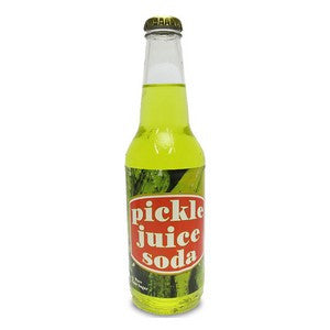 Pickle Juice flavored glass bottle soda