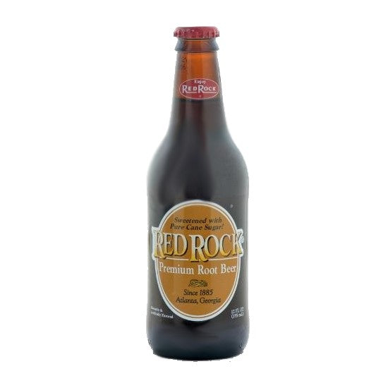 Red Rock Root Beer glass bottle soda