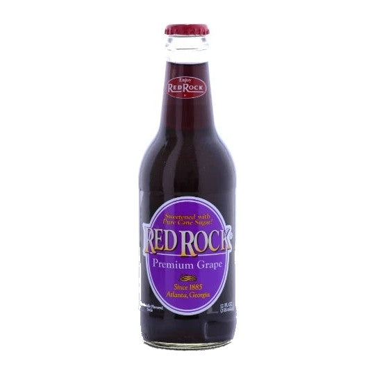 Red Rock Grape flavored glass bottle soda