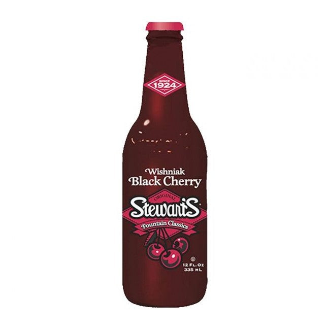 Stewarts Black Cherry Glass Bottled Soda Pop