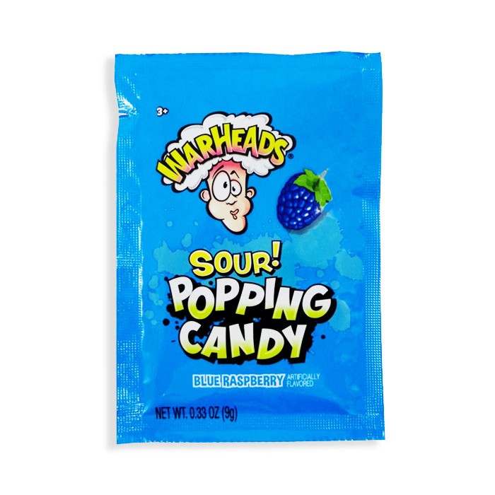 Warhead Sour Popping Candy Blue Raspberry
